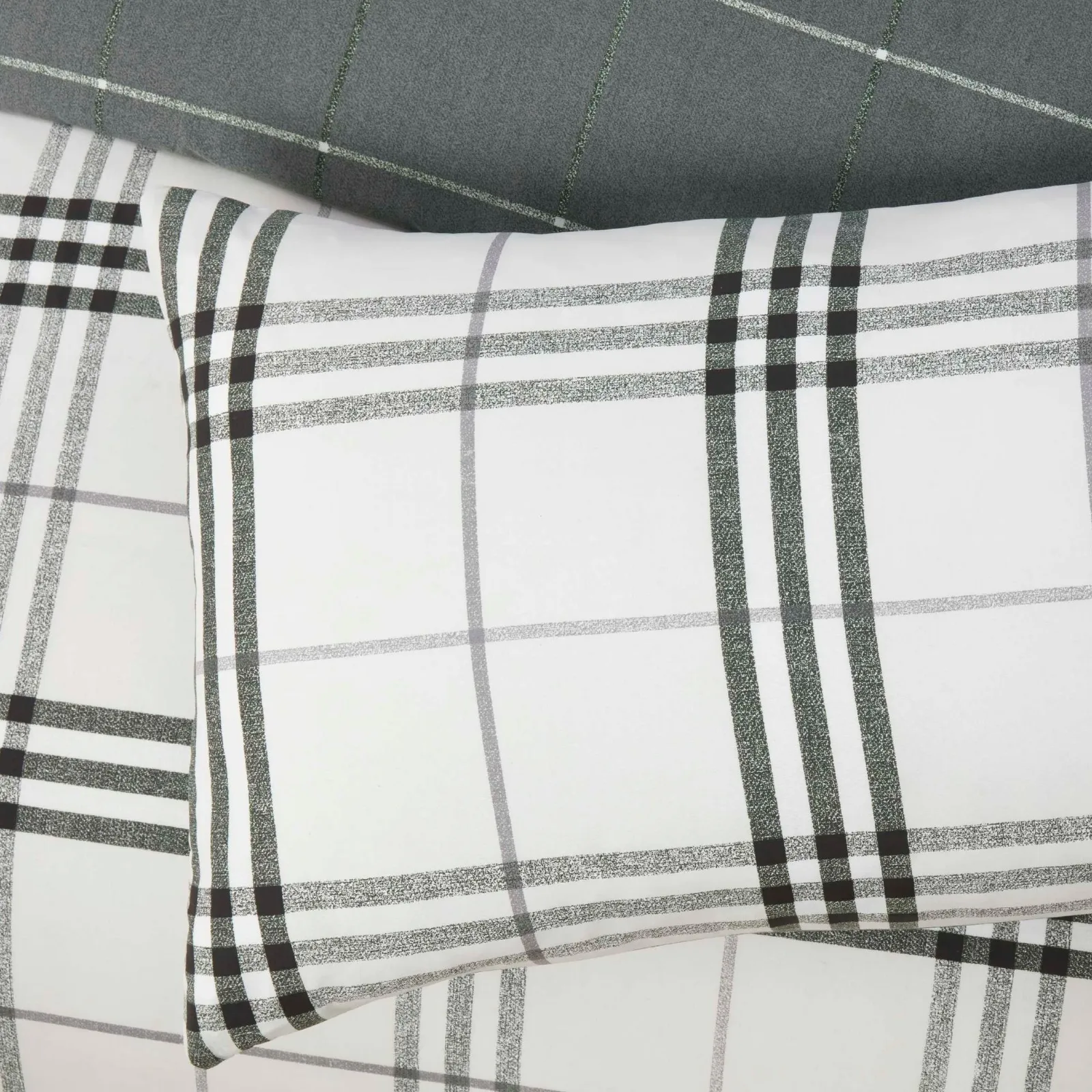 Rapport Home Harris Check Microfibre Duvet Cover Set with Pillowcase in Grey 2