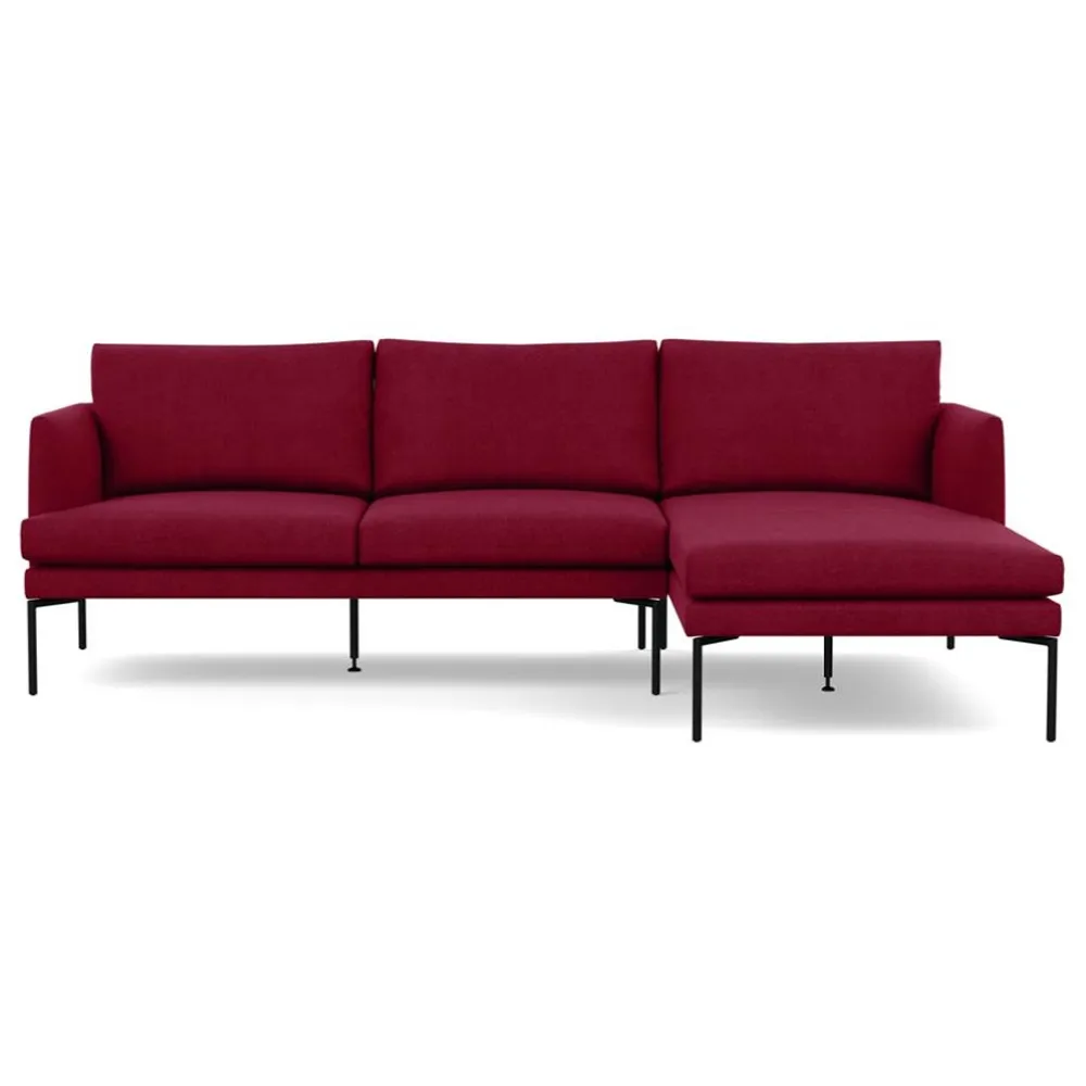 Heal's Matera Corner Chaise Sofa Right Hand Facing St Moritz Wool Red 1