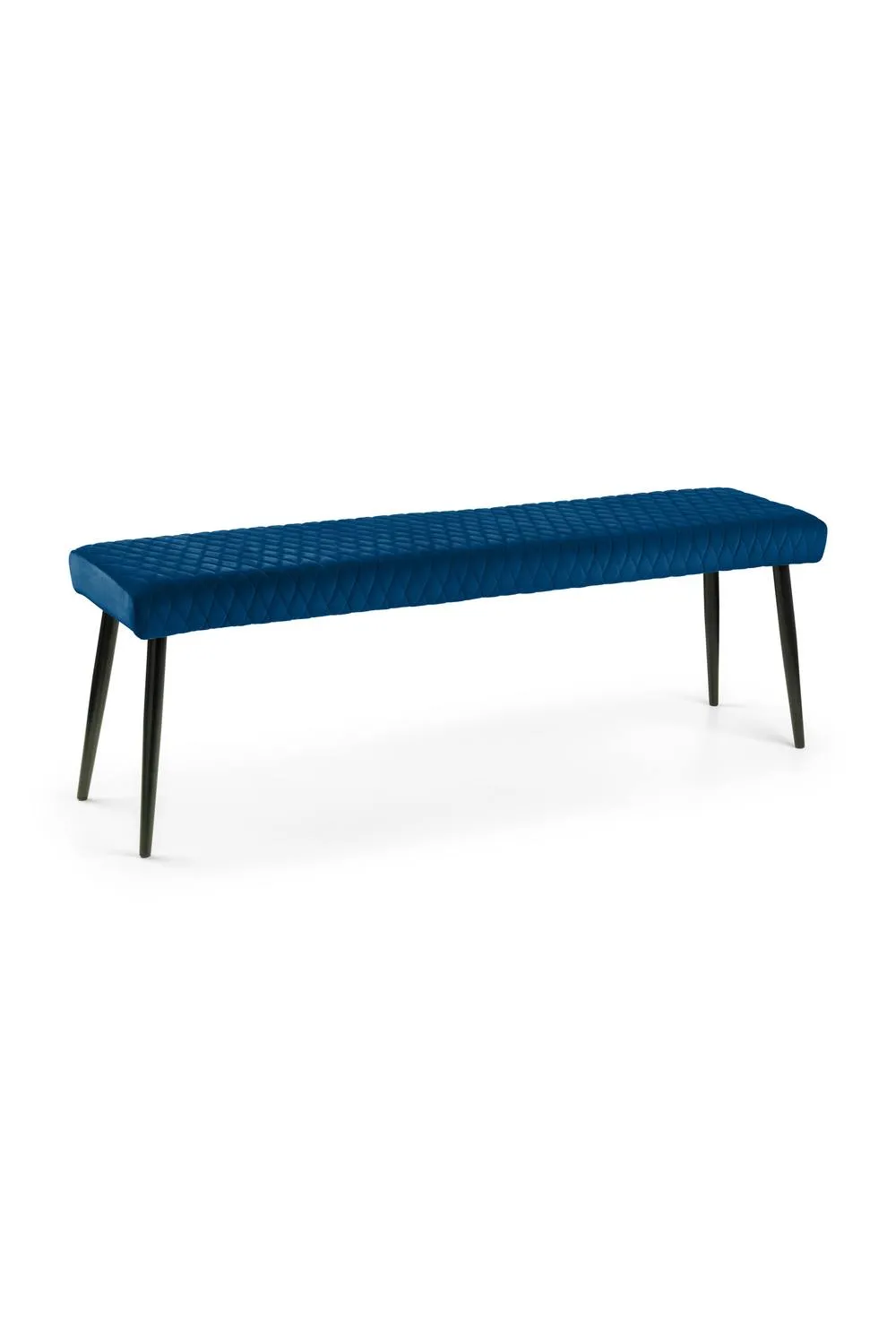 Julian Bowen Luxe Diamond Quilted Upholstered 2 Seater Backless Bench in Blue 4