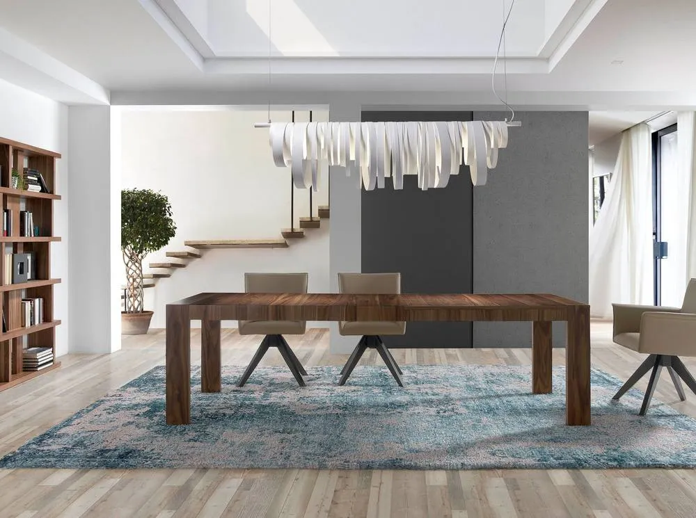 Angel Cerda Model Walnut Extendable Rectangular Dining Table 160 in Brown 4