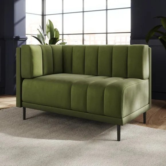 Amali Corner Dining Bench, Matte Plush Velvet 2
