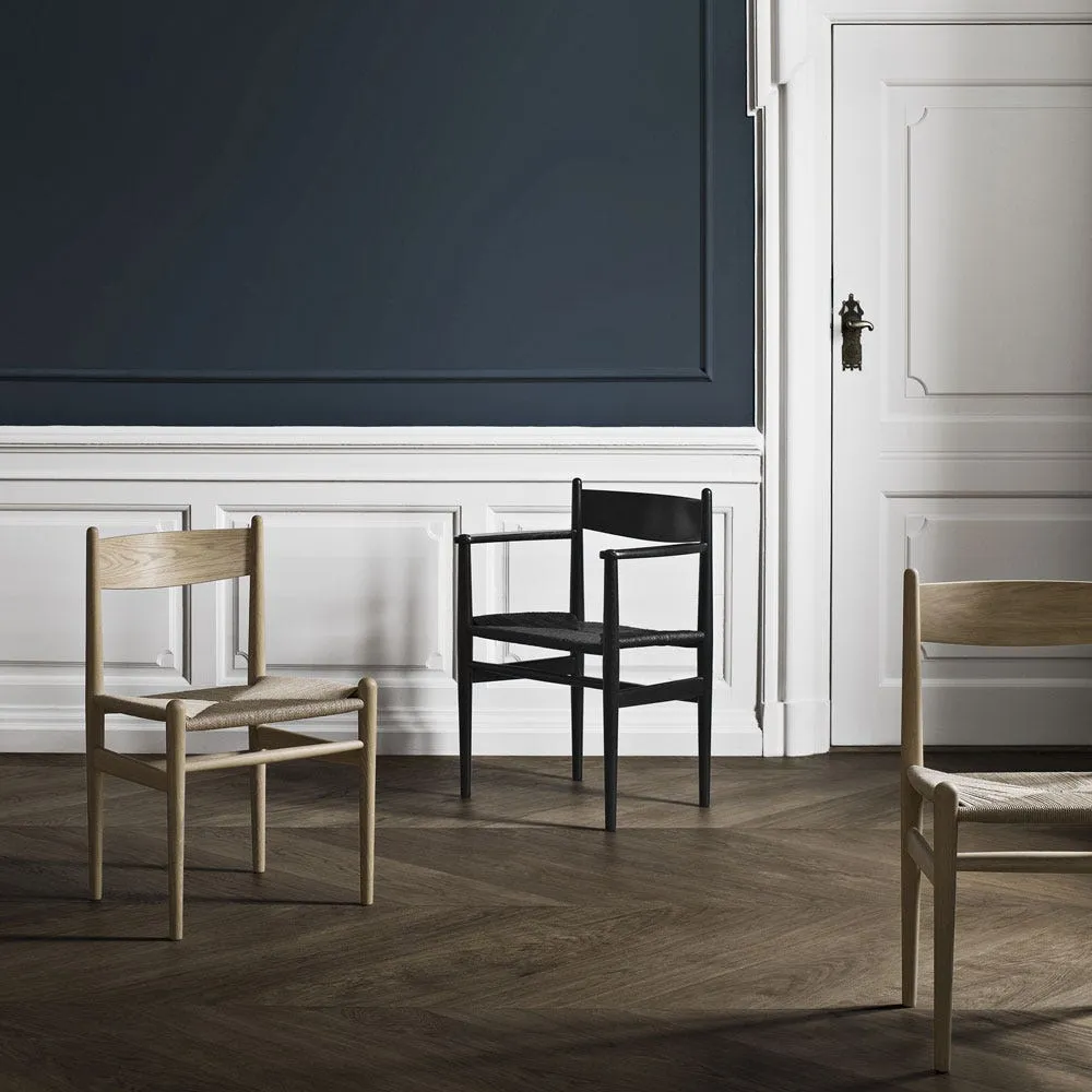 Heal's CH36 Chair Black Oak Natural Cord Seat 4