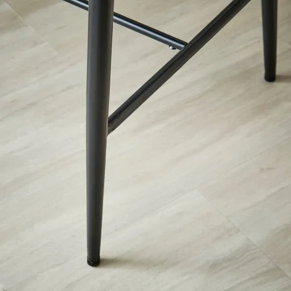 Kiley Bar Stool with Black Legs, Velvet 4