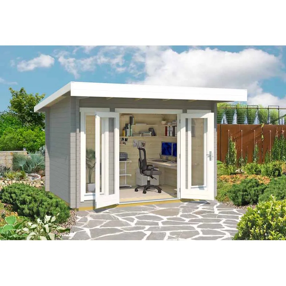 Lasita Maja Ltd Barbados mini-Log Cabin, Home Office - L390xW350xH233.7 cm in Natural 5
