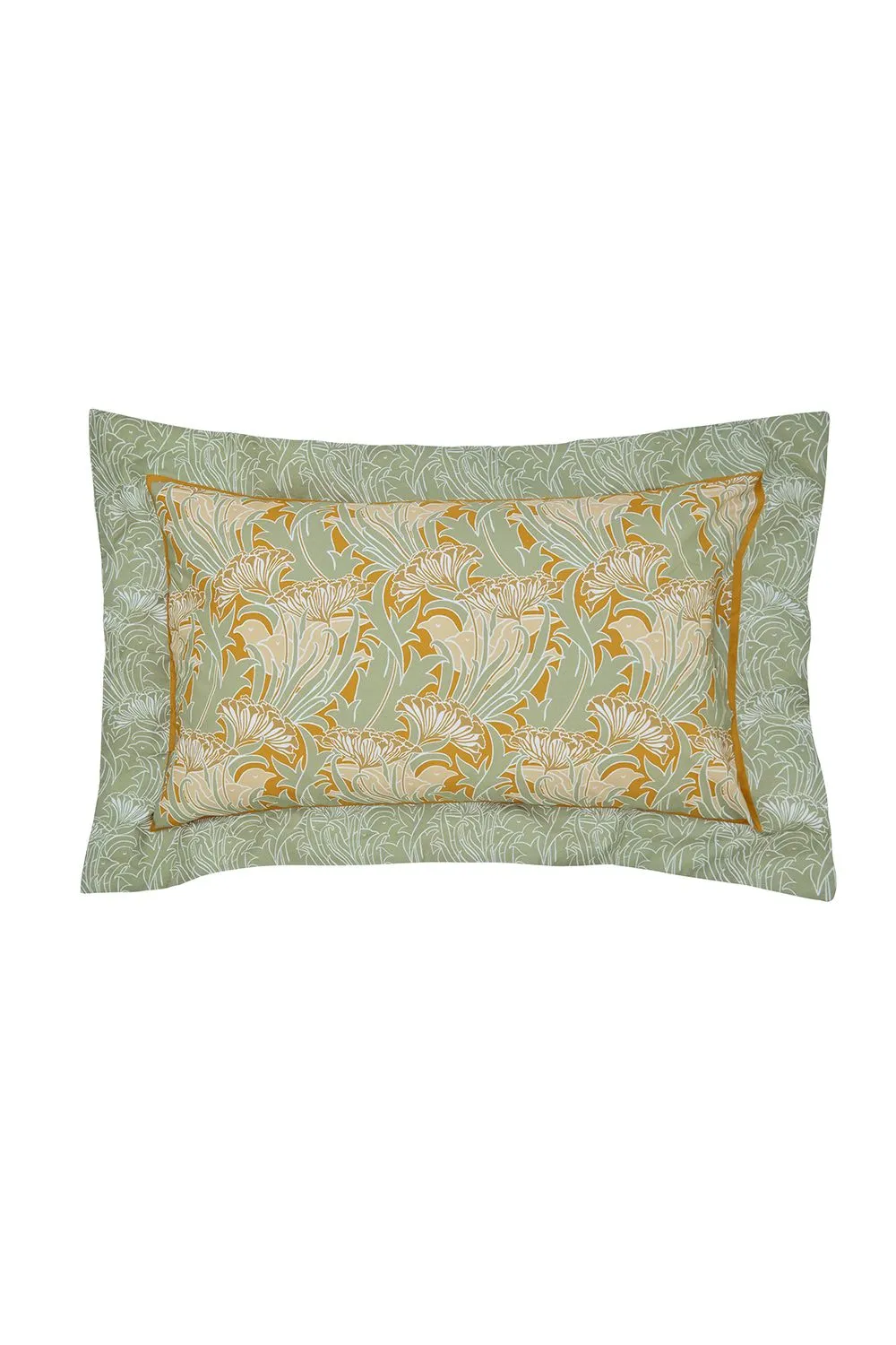 Morris & Co 'Laceflower' Cotton Duvet Cover Set in Green 3