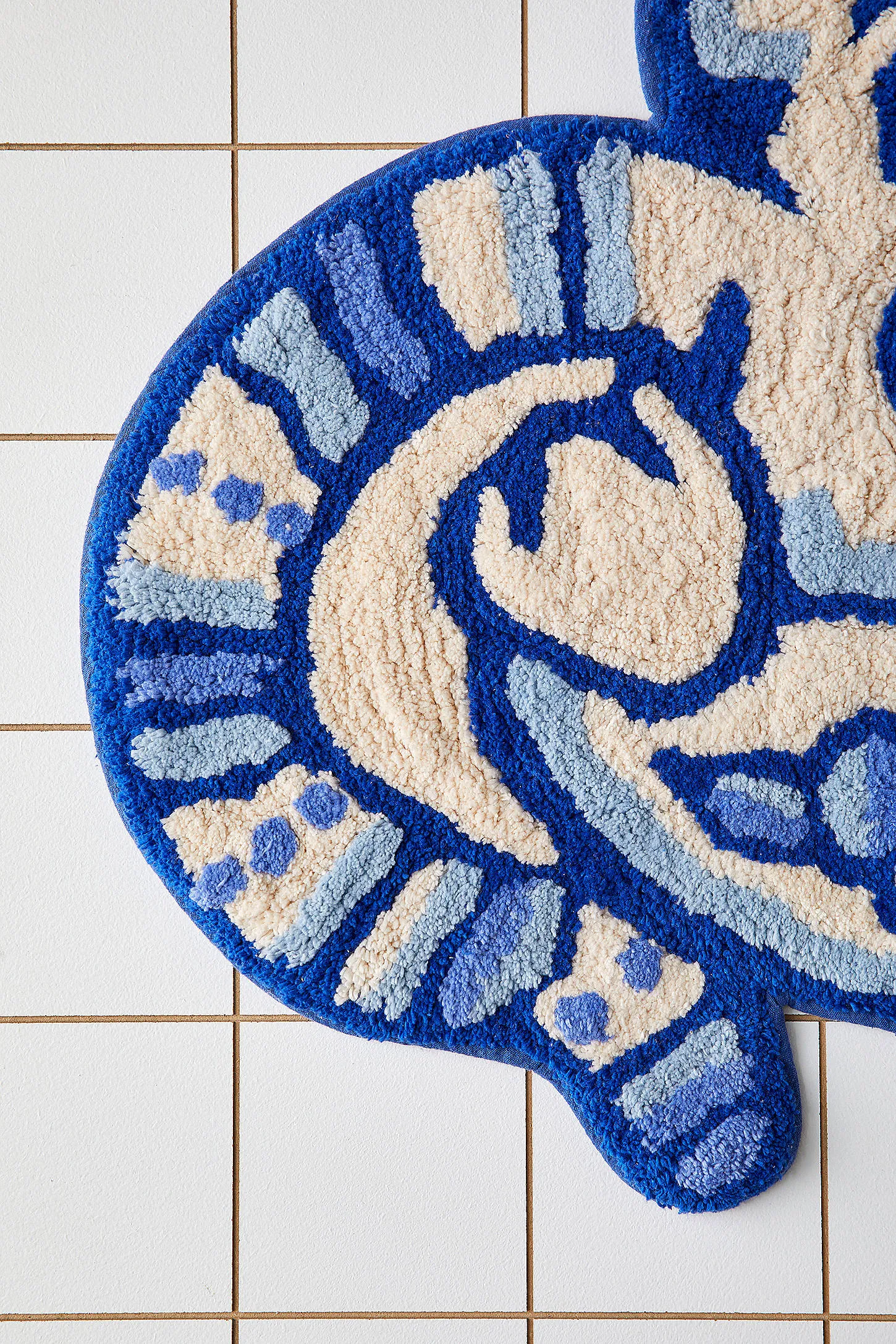 Delft Cat Bath Mat - Blue 4
