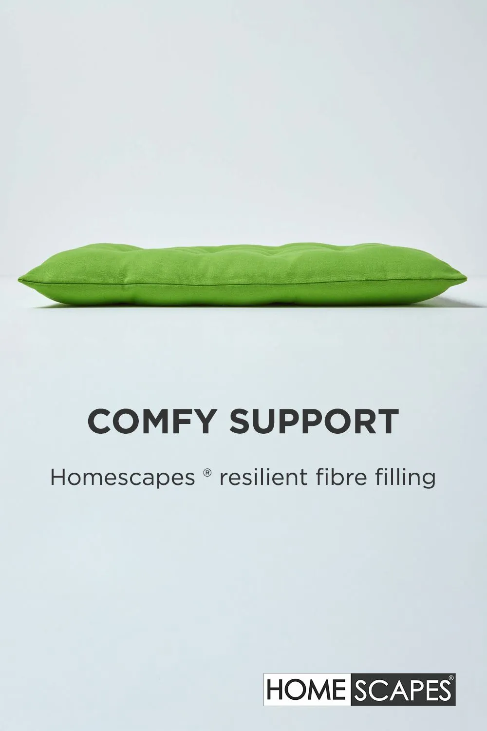 Homescapes 4 Pack Seat Pads Luxury 100% Cotton Indoor Outdoor Garden Cushion, 40cm in Lime 4