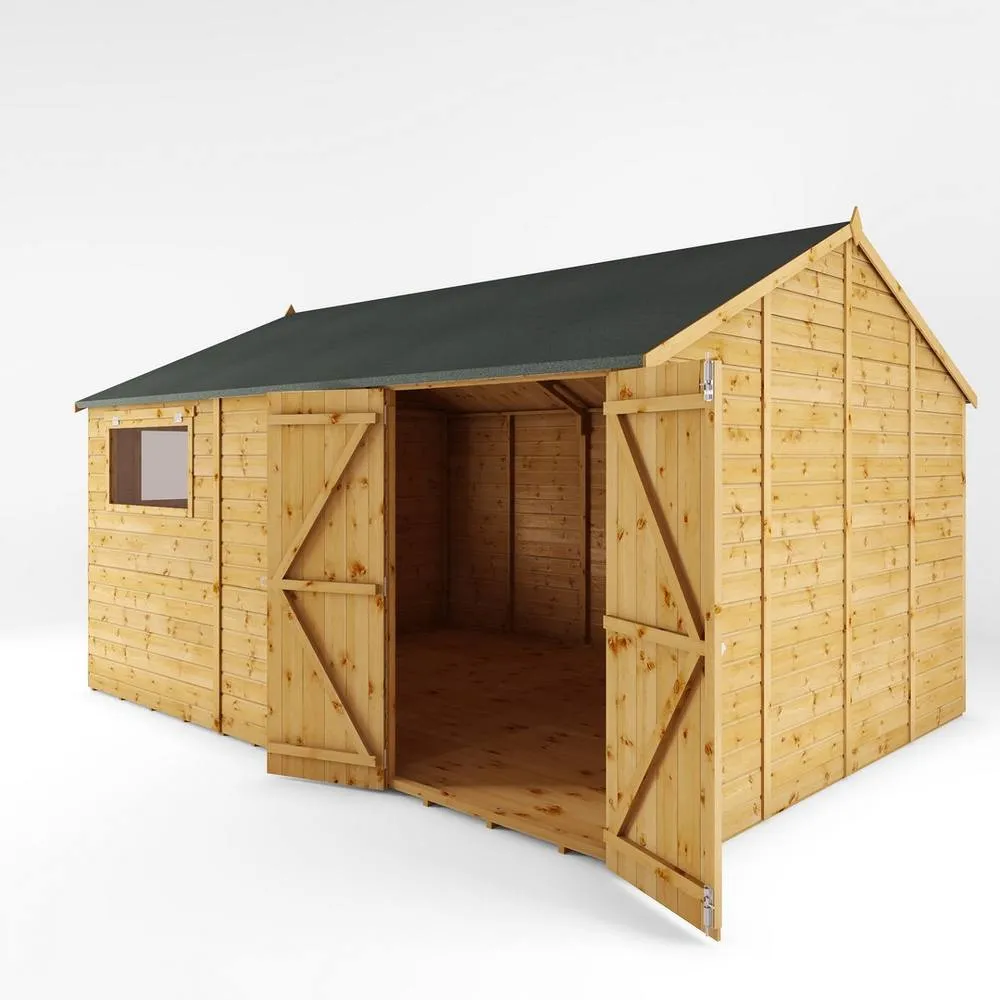 Mercia Premium Shiplap Reverse Apex Workshop - L322.7 x W427.4 x H250.3 cm in Light Tan 2