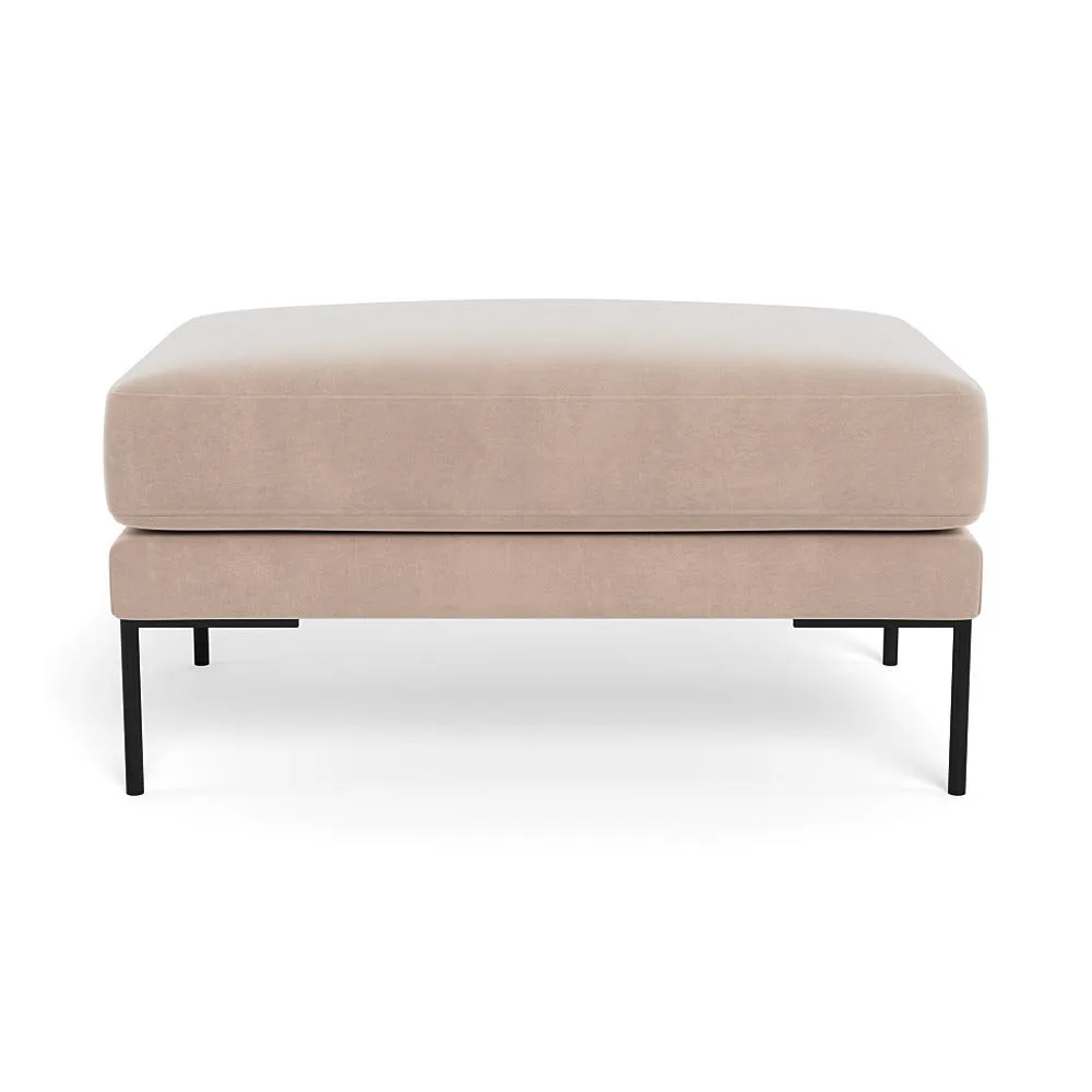 Heal's Torrington Ottoman Smart Velvet Pebble Black Feet 1