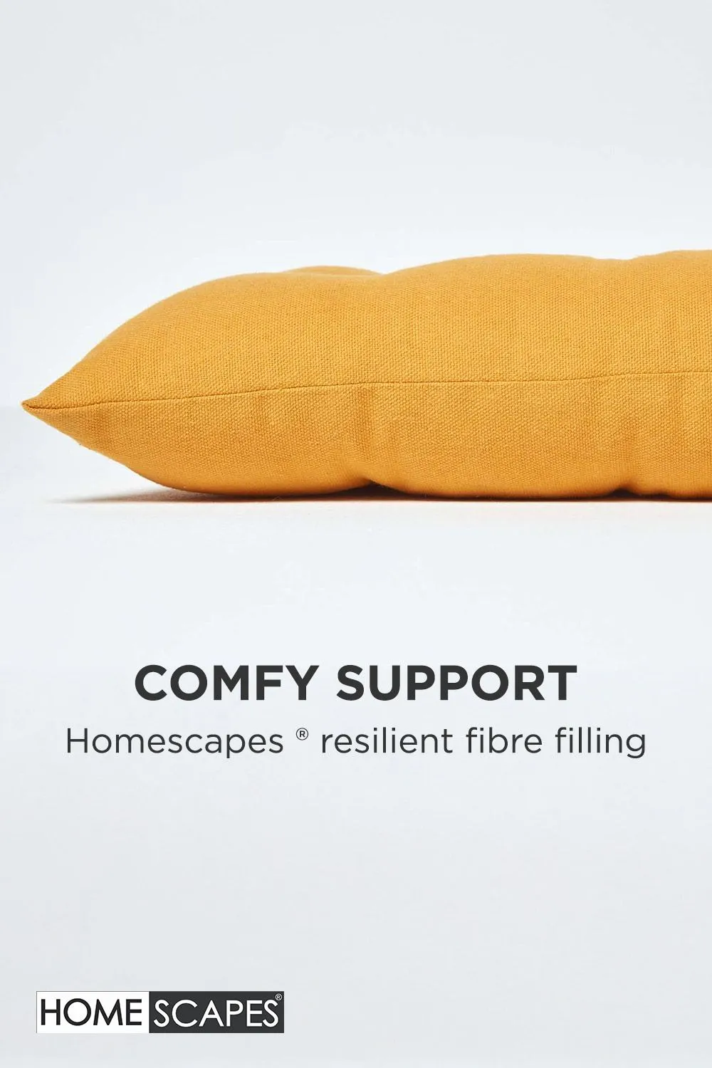 Homescapes Garden Bench Cushion Luxury 3 Seater Cotton Indoor Outdoor Pad, 143 x 48cm in Mustard 4