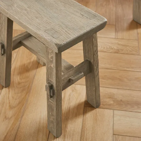 Enola Low Stool, Rustic Oak 5