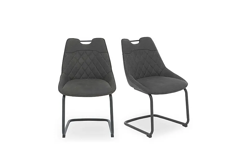 Warrior Pair of Cantilever Dining Chairs - Grey