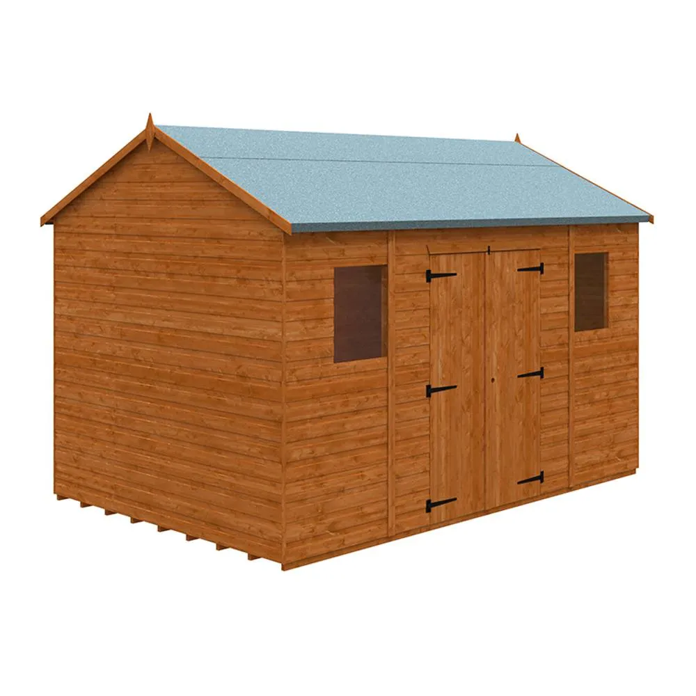 Buttercup Farm 12x8 Workman Apex 12mm Shed - L355 x W235 x H254.5 cm in Burnt Orange