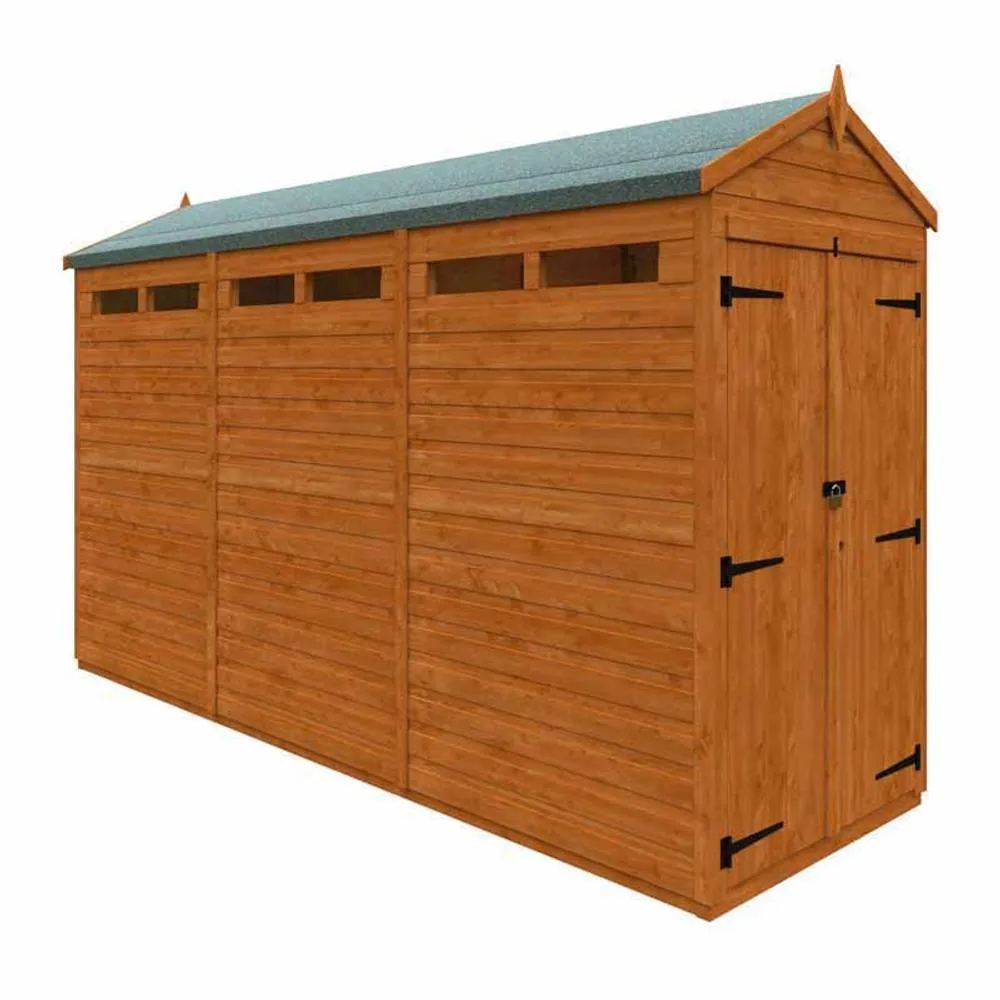 Buttercup Farm 12x4 Flex Apex Security Double Door 12mm Flex - L353.8xW115xH219.2 cm in Burnt Orange