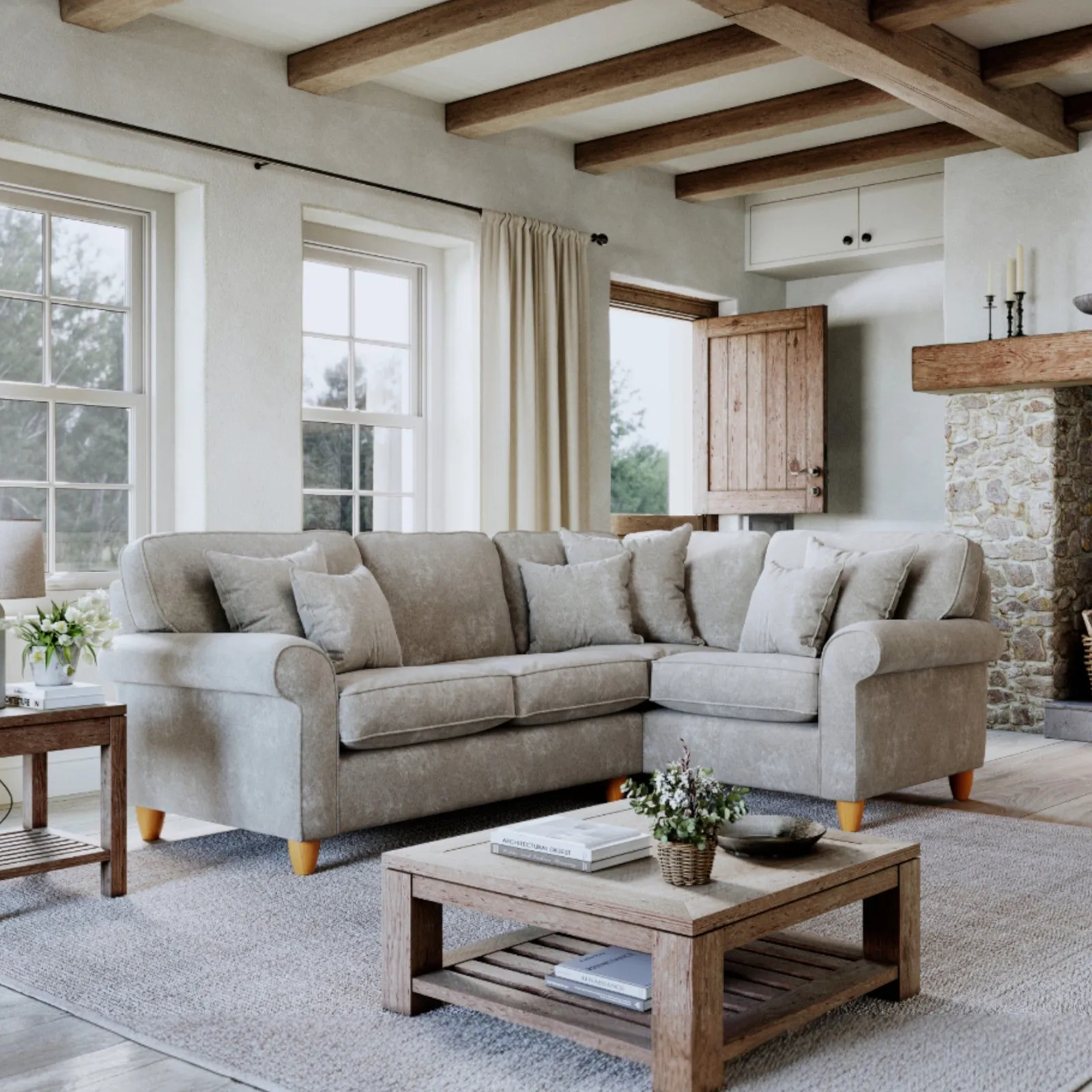 The Great Sofa Company Flora 2 Corner 1 Sofa Glory Beige