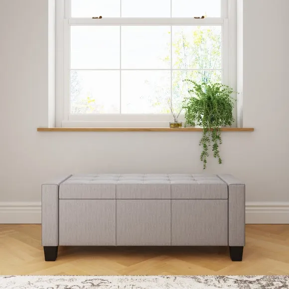 Verona Upholstered Ottoman, Grey 3