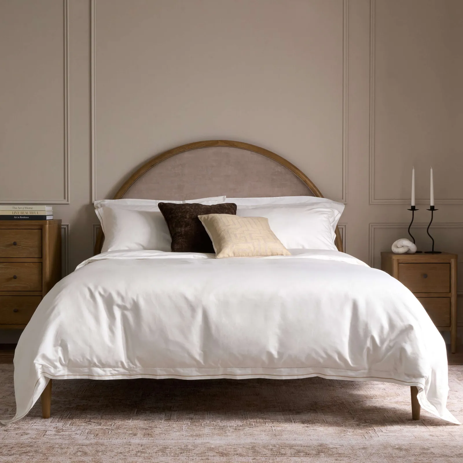 Adina Half Moon Bed, Weathered Oak / Natural, Super King