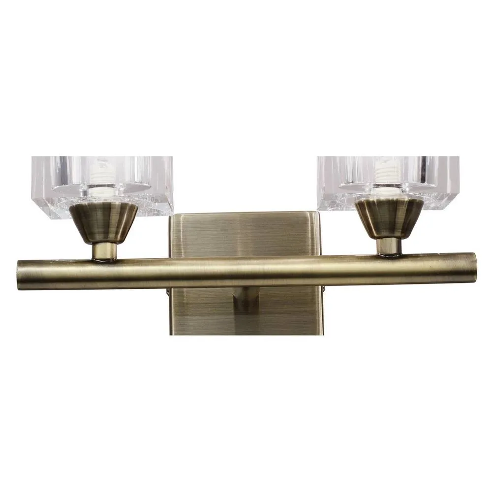 Netlighting Cuadrax Wall 2 Light G9 Antique Brass in Gold 3