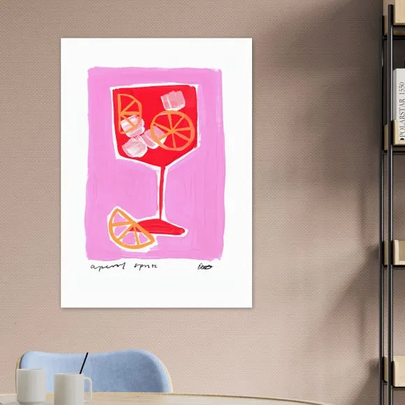 East End Prints Aperol Spritz Pink Framed Print