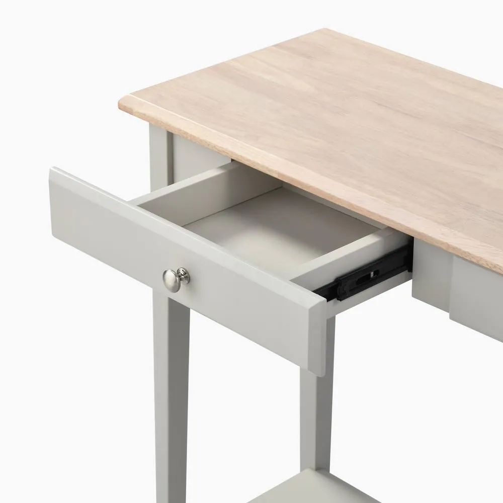 FurnitureboxUK Eden Rectangular Whitewash & Light Grey Wood Console Table 6
