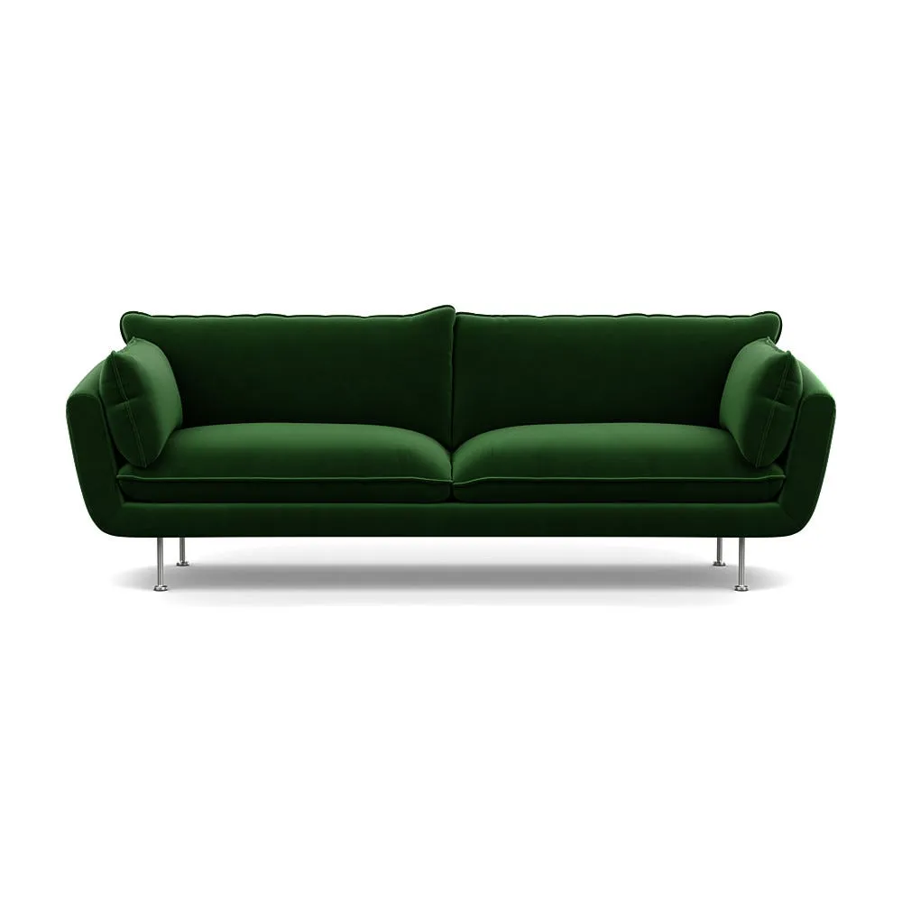 Heal's Allora 4 Seater Sofa Smart Velvet Forest Stainless Steel Feet