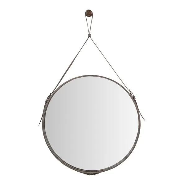 Leather Round Wall Mirror 3