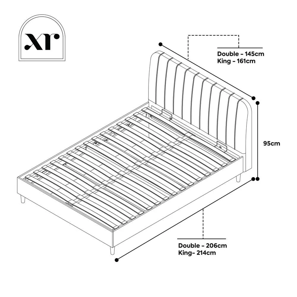 X Rocker Cooper Mixed Material Shadow Ottoman Bed- King Size - Oak/Natural in Medium Beige 6
