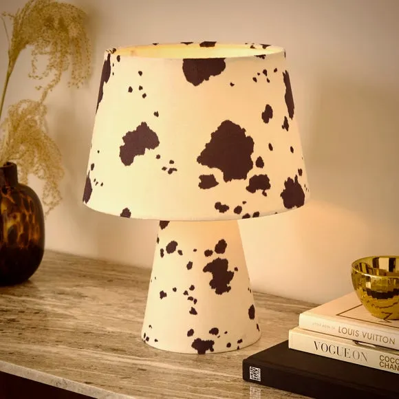 Cow Print Velvet Table Lamp 2
