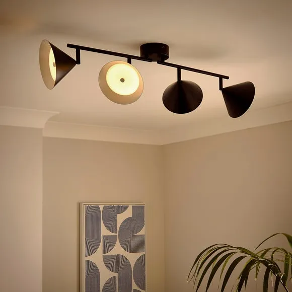 Edited Life Industrial 4 Light Adjustable LED Cone Spotlight Bar 2