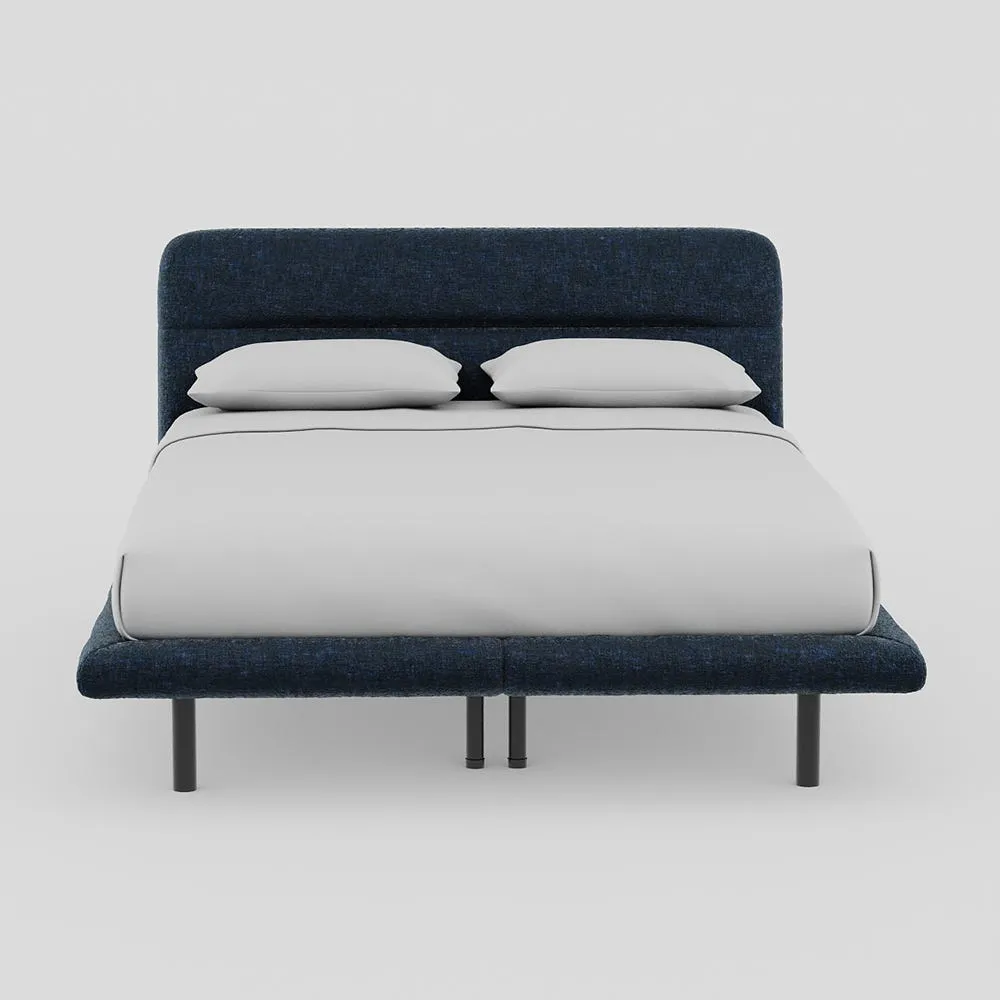 Heal's Gia Bed King Nova Velluto French Navy Box Sprung Black Feet