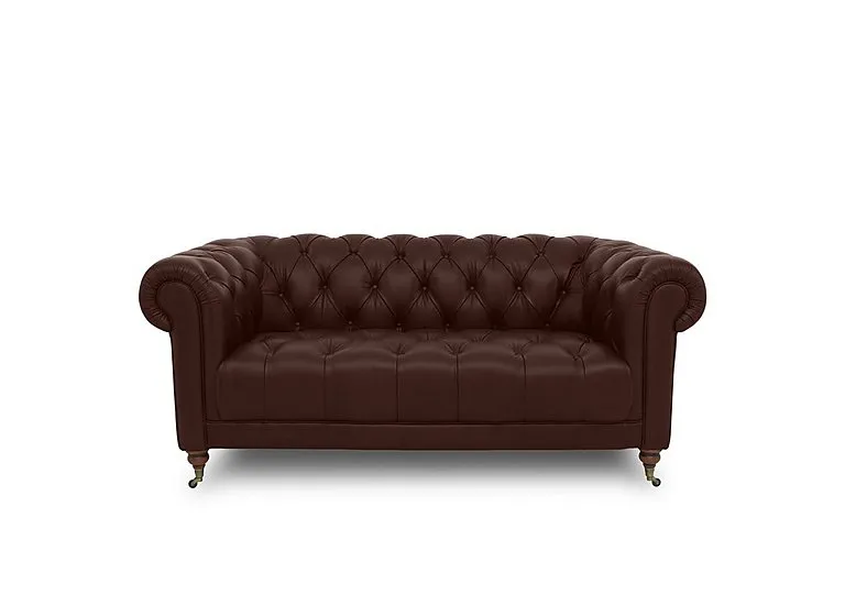 Columbus Leather 2 Seater Sofa with Castors