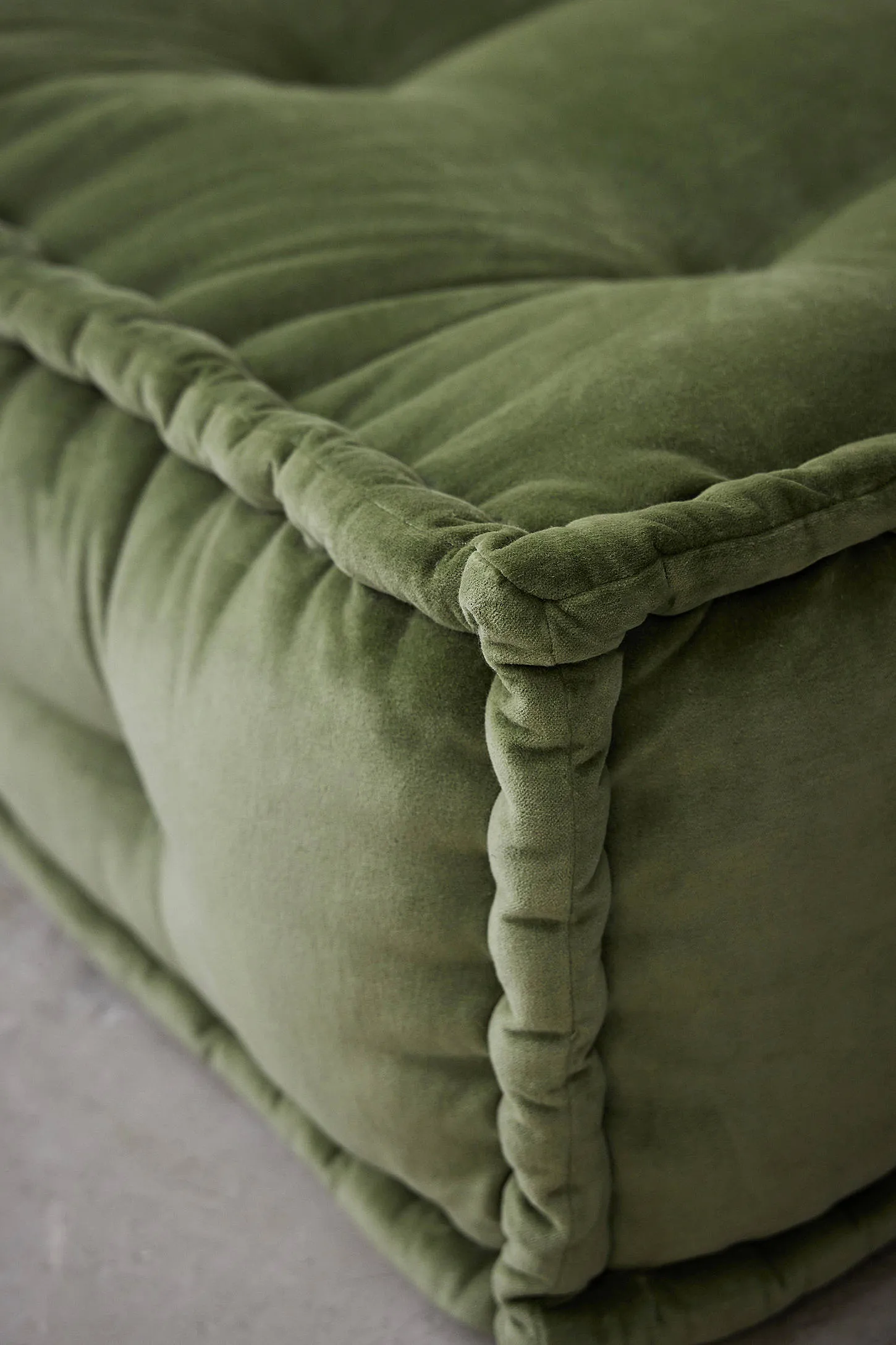 Reema Sage Velvet Two-Seater Floor Cushion - Green 4