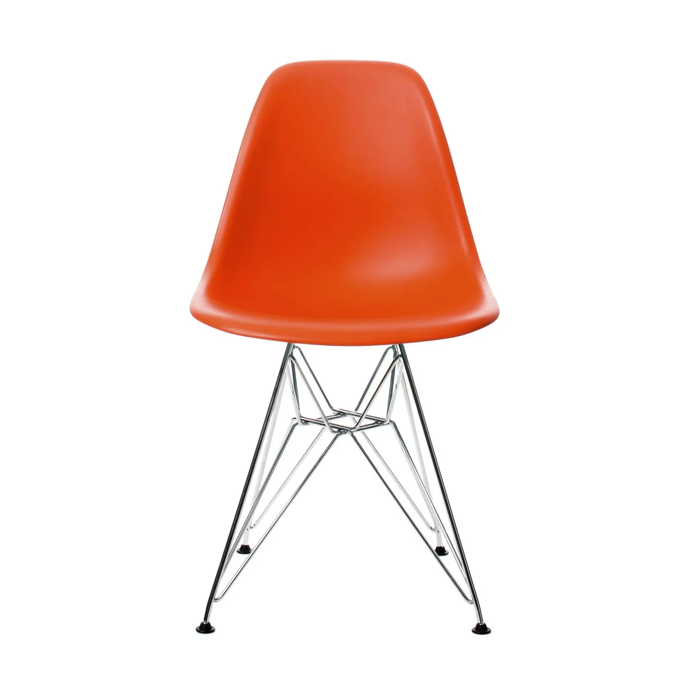 Vitra Eames DSR Chair New Height Poppy Red Chrome Legs 1