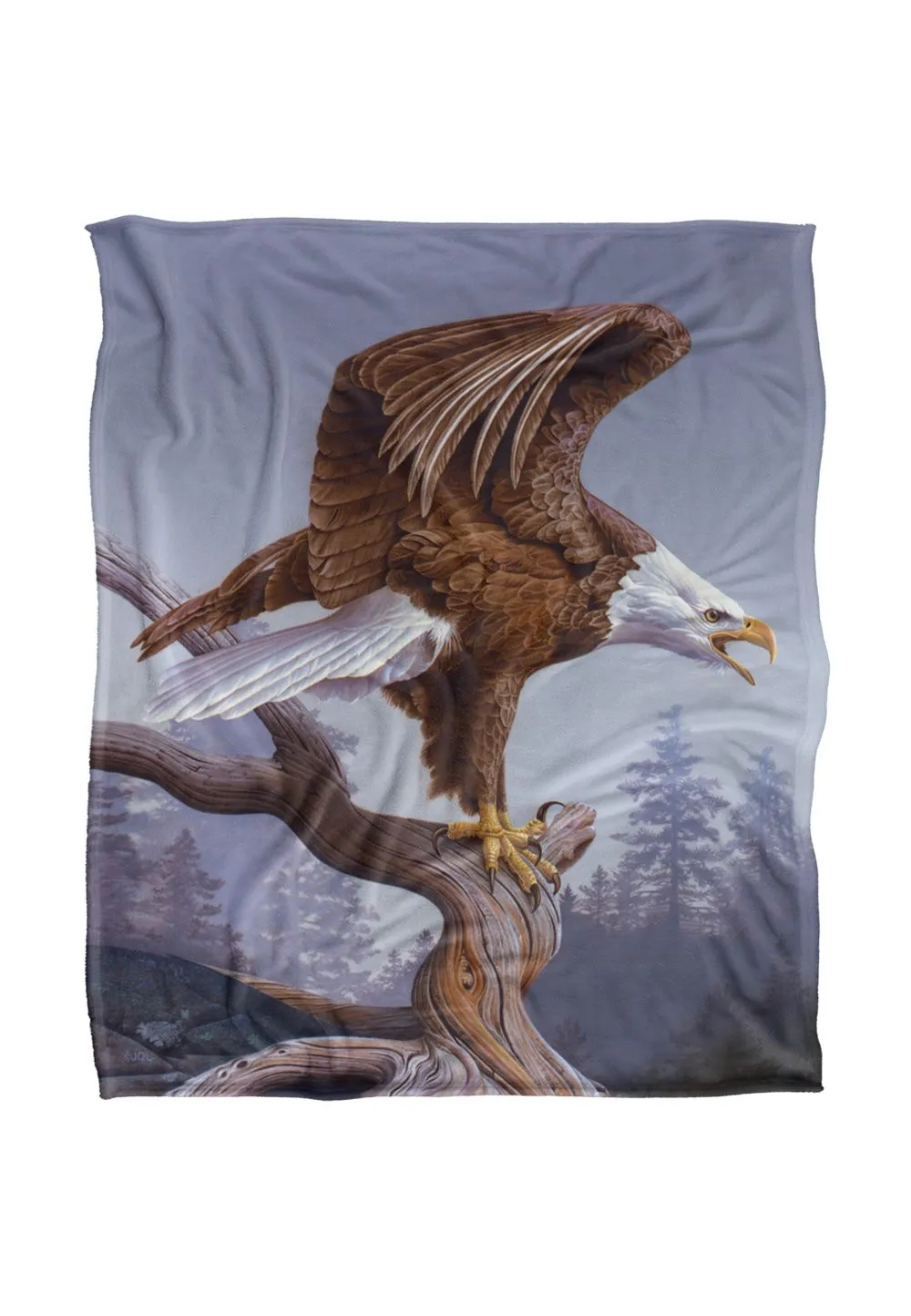 JQ Licensing Jg Taking Flight Eagle Silky Touch Super Soft Throw Blanket 152 X 127 cm in White