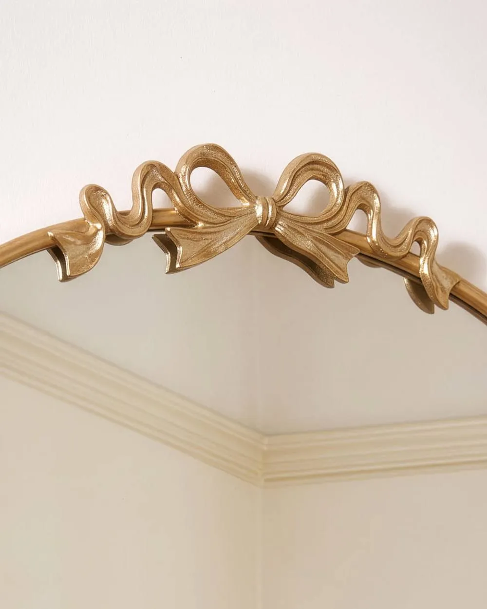 Dibor Gold Bow & Ribbon Arched Wall Mirror, 92cm x 61cm 6