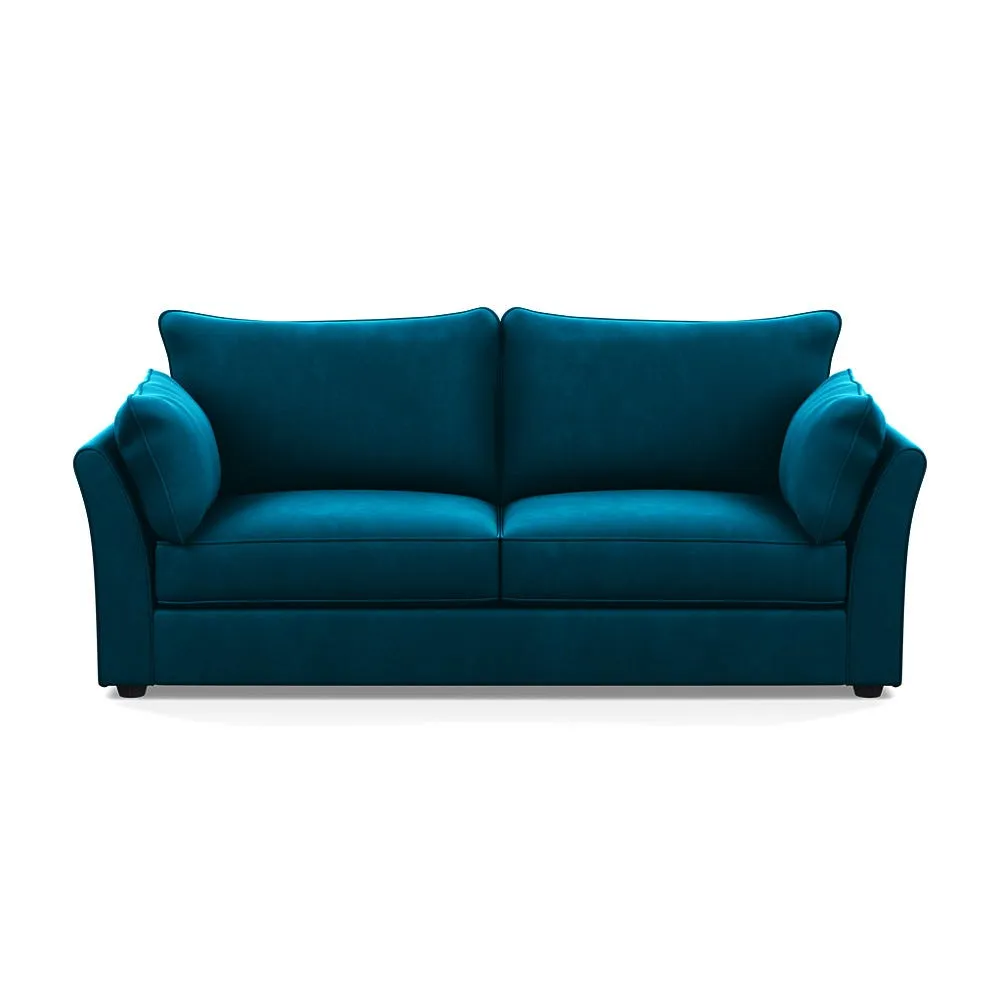 Heal's Tailor 4 Seater Sofa Velvet Teal Black Feet 1