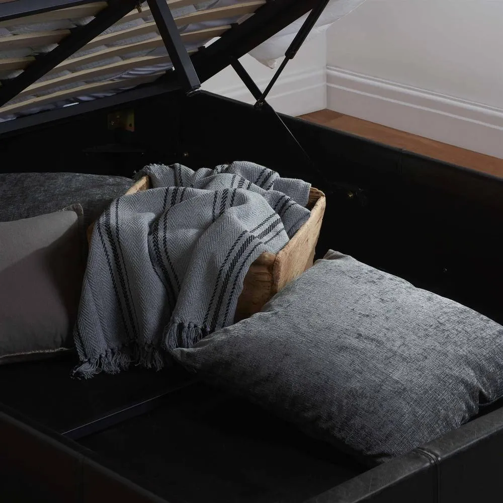 Birlea Berlin Black Ottoman Bed Faux Leather 6