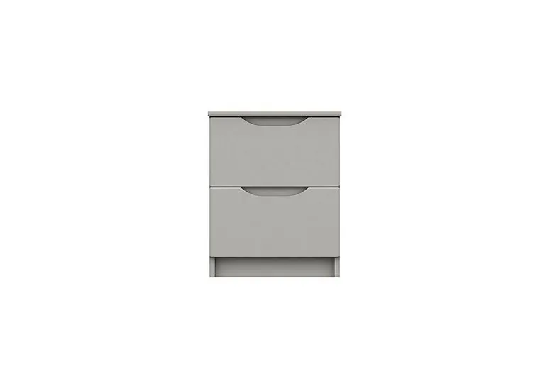 St Pancras 2 Drawer Bedside Cabinet - Light Grey
