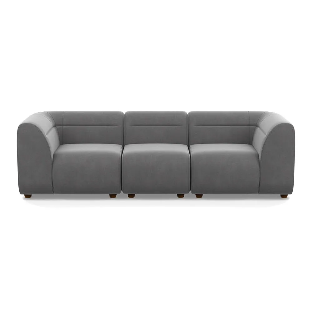 Heal's Lilli 3 Seater Sofa Smart Velvet Mercury Natural Beech Feet 1