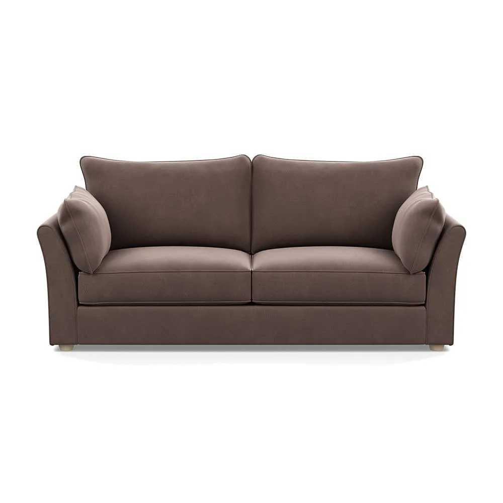 Heal's Tailor 4 Seater Sofa Smart Velvet Mouse Natural Beech Feet