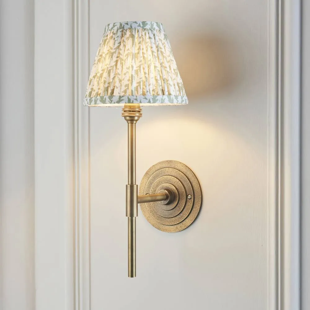 Netlighting Halo Tall & Leaf 16cm Wall Lamp Antique Brass Herb Garden Green in Gold 2