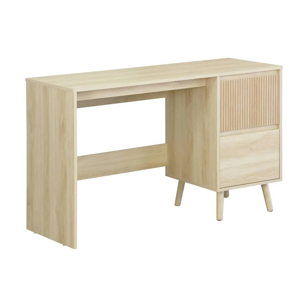 sweeek Scandinavian desk wood decor 2 drawers in Beige 2