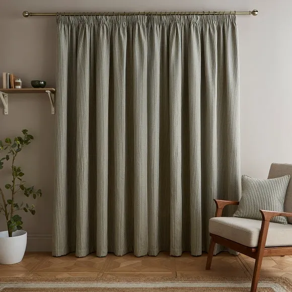 Churchgate Herringbone Striped Pencil Pleat Curtains 4