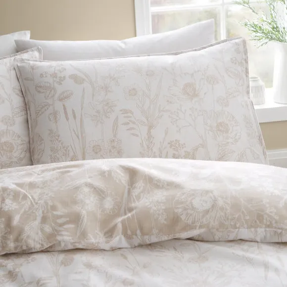 Bianca Floral Toile 100% Brushed Cotton Duvet Cover & Pillowcase Set 2