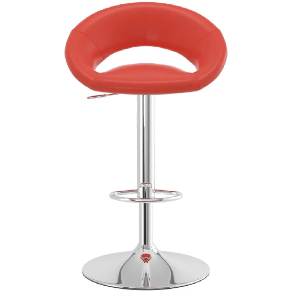 netfurniture Serene Red Padded Kitchen Breakfast Bar Stool Height Adjustable 2