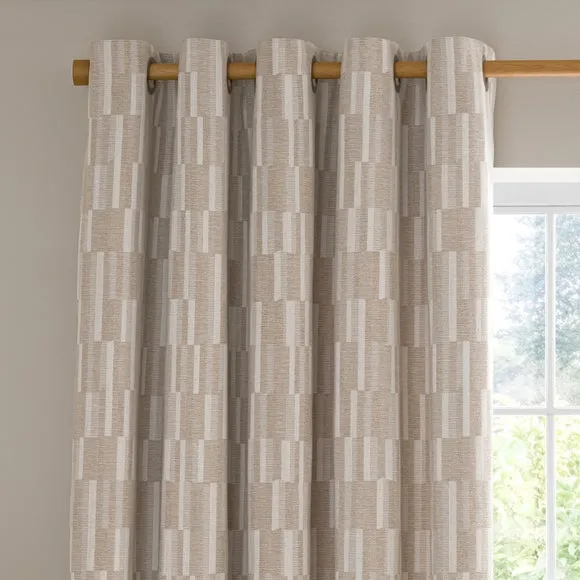 Salvage Checkerboard Eyelet Curtains 1