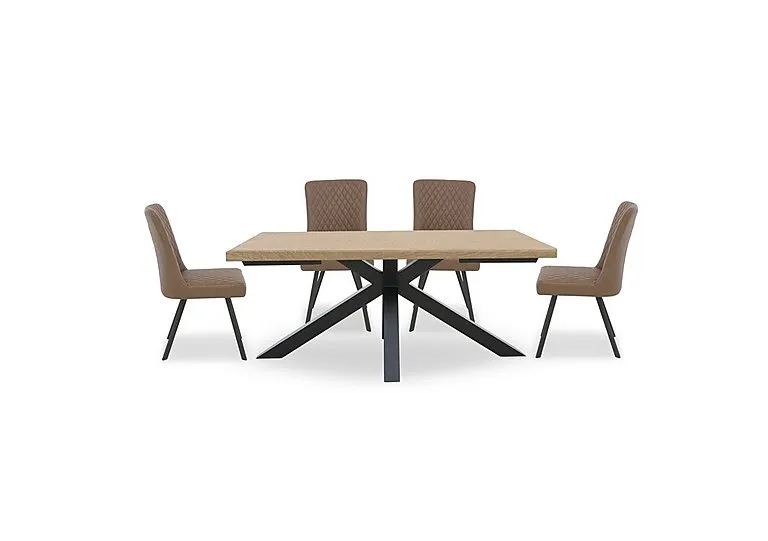 Earth Star Base Dining Table and 4 Chairs