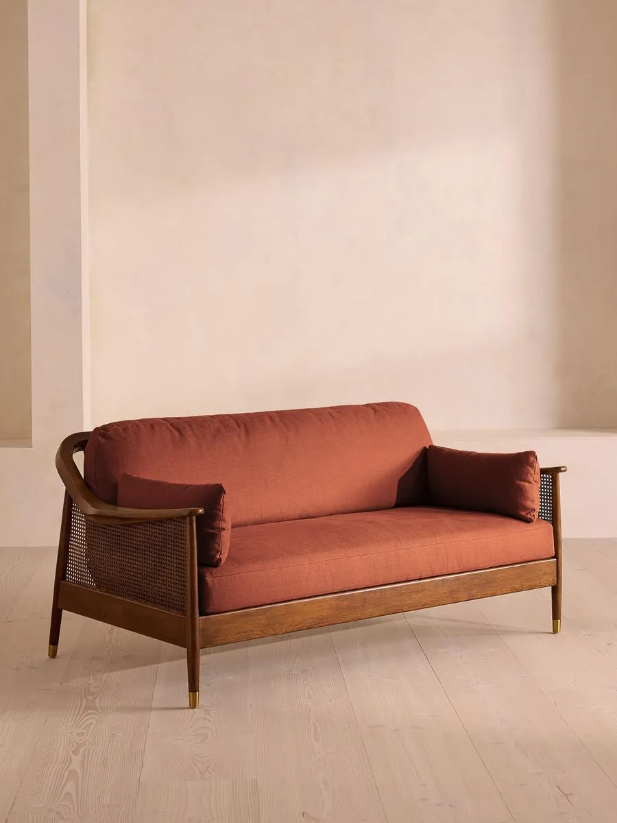 Atlanta Three Seater Sofa, Linen, Sienna