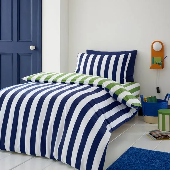 Bold Stripe Cotton Duvet Cover and Pillowcase Set 2
