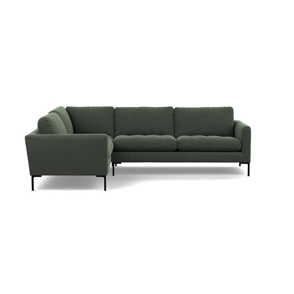 Heal's Eton Left Hand Facing Corner Sofa Textured Boucle Fern Black Feet 1